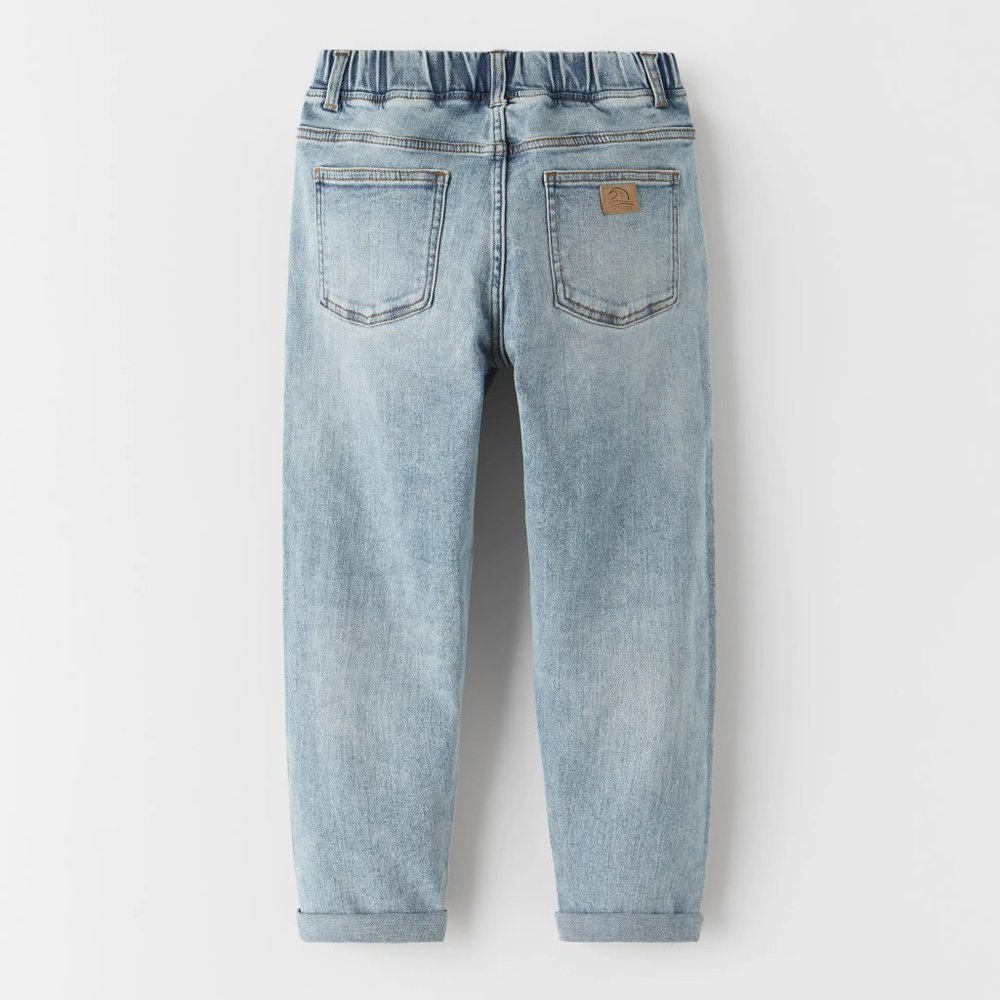 ZARA Kids Balloon Fit Comfy Bleach Wash Jeans - Picture 3 of 17